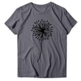 thumbnail image 4 of MIXUE Womens Summer Tops Dandelion Print Round Neck Short Sleeve Casual Fashion Plus Size Shirts For Women T-shirts Sportwear,Gray,XXL, 4 of 4