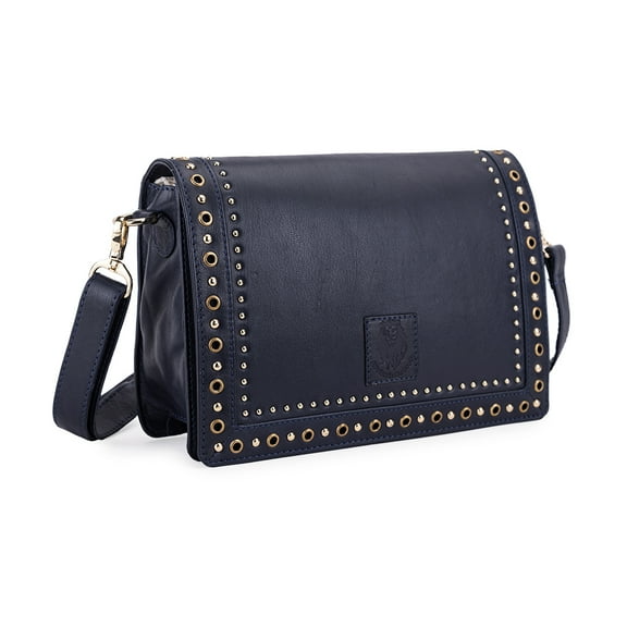 Abelardo De Moda Urban Bag - stylist Navy Sling Leather Bag with Detachable Strap