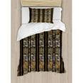 thumbnail image 3 of Zambia Duvet Cover Set Queen Size, Authentic Bohemian African Civilization Striped Grunge Fashion Culture Artsy Pattern, Decorative 3 Piece Bedding Set with 2 Pillow Shams, Multicolor, by Ambesonne, 3 of 3