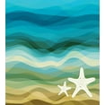thumbnail image 3 of Abstract Duvet Cover Set, Abstract Design Modern Illustration of Waves Starfish Sandy Beach Aquatic Theme, Decorative 3 Piece Bedding Set with 2 Pillow Shams, King Size, Blue Beige, by Ambesonne, 3 of 3