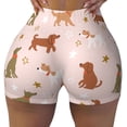 thumbnail image 2 of Haiem Star Cute Dog No Front Seam Biker Shorts for Women Yoga Workout Gym Bike Shorts with Tummy Control Moisture-Wicking-Medium, 2 of 9