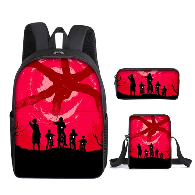 TIKTOK Stranger Things 4 Bolsa Escolar Mochila De Escuela Primaria Set Cosas Extrañas 4 Juguetes Para Niños Deportiva Aligeramiento Cremallera Hombros Al Aire Libre