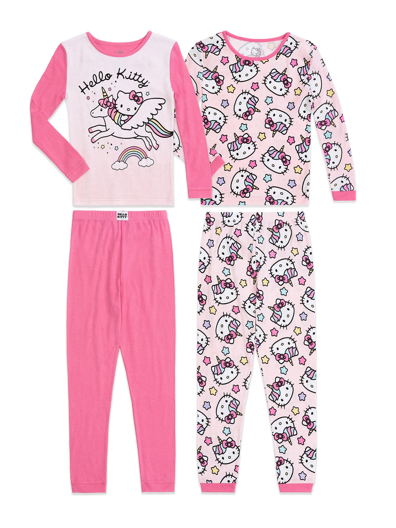 Hello Kitty Little Girls Kitty Star Print 2 Pc Pajama Set 4T Pink 