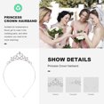thumbnail image 2 of Miangastore Heart Shaped Crown Headband Tiara Silver 1Pcs Rhinestone Wedding Party Style, 2 of 9