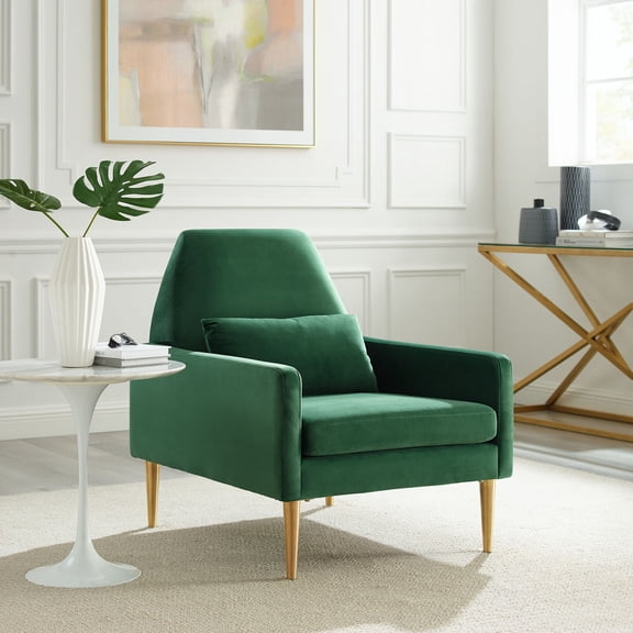 Modway Liliana Performance Velvet Armchair in Emerald