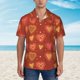 thumbnail image 2 of Fotbe Flower Hearts Camisa Hawaiana para Hombre Unisex – Camisa Casual de Verano con Botones de Manga Corta de Algodón y Lino,Large, 2 of 7