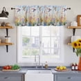 thumbnail image 4 of 2 Panels Spring Floral Valance for Windows, Pastoral Rustic Hummingbird Botanical Light Filtering Kitchen Curtains, Rod Pocket Window Treatment Curtain Valances for Living Room Bedroom, 42"x12", 4 of 9