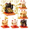 thumbnail image 1 of Waving Cat Ornament Safe Decorative Stylish Japanese Lucky Cat Solar Powered for Office, 1 of 7