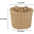 thumbnail image 2 of ABPETE Front-Mounted Adjustable Belt Woven Wicker Bicycle Basket for Kids, 2 of 5