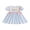 Sky Blue, variant on BemeyourBBs Toddler Baby Girl Back to School Dress Kids Kindergarten Outfits Little Baby Girl Gingham Plaid Summer Dress Puff Short Sleeve Letters Embroidered Doll Collar Casual A Line Dress