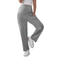 thumbnail image 3 of Women's Maternity Joggers Over Bump Stretchy Sweatpants Workout Sports Lounge Pregnancy Pants with Pockets Gray L, 3 of 6
