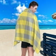 thumbnail image 5 of Dreamtimes Beach Towels Grey Yellow Plaid Camping Towels Sand Free Beach Towel, 30"x60" Large Beach Towels Quick Dry Bath Travel Towels Pool Yoga Beach Mat for Men Women, 5 of 7