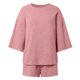 thumbnail image 4 of MKLEKYY conjunto de 2 Piezas de Faja Corta para Mujer, Top de Manga 3/4 y Pantalones Cortos con Cintura Elástica, Ropa de Estar Por Casa, 4 of 4