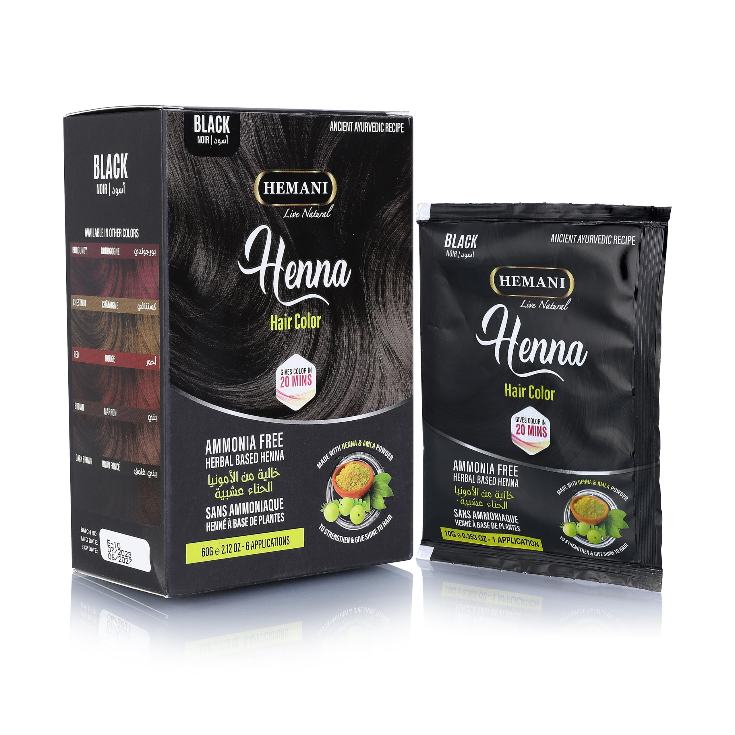 Hemani Red Henna Hair Color 100% Natural PPD Free I Ammonia Free I