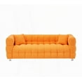 thumbnail image 5 of Modern Orange Teddy Fleece Sofa 80 Inch for Living Room with 2 Pillows & Sturdy Support, 5 of 7