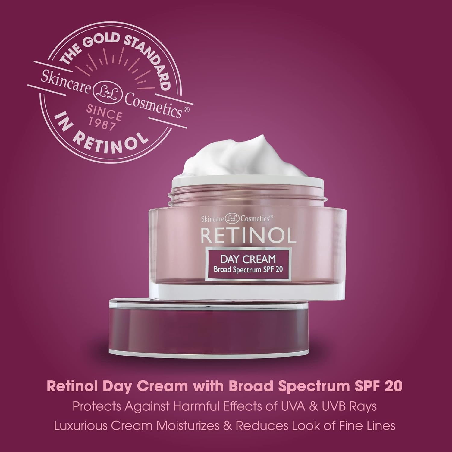 Retinol Day Cream with Broad Spectrum SPF 20, Anti-Aging Moisturizer, 1.7 oz