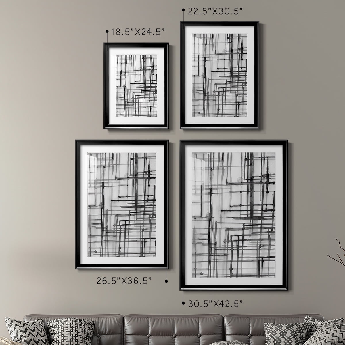 Wexford Home Line Meditation I Premium Framed Print, 26.5" x 36.5" - Ready to Hang, Black (Set of 2)