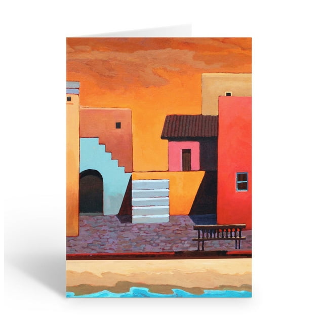 Mexican Adobe Beach Front Blank Note Card 10 Note Cards with