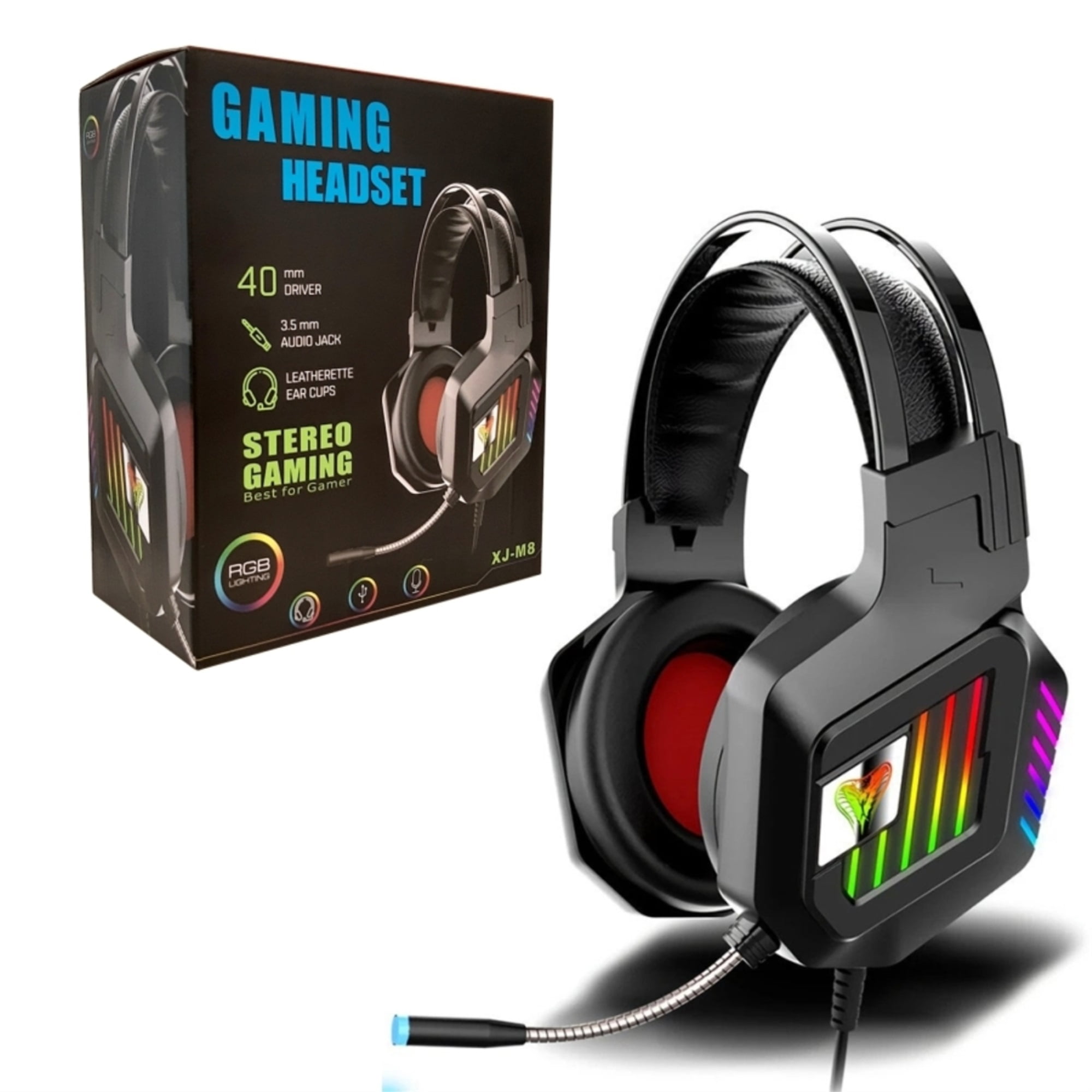 rekken Adverteerder Advertentie Universal Rgb Light Gaming Headset Ps4 Headset, Xbox One Headset With Noise  Canceling Mic Pc Headset With Stereo Surround Sound - Walmart.com