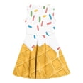 thumbnail image 7 of Einccm Girls Summer Sleeveless Dress - Ice Cream Print Round Neck A-Line Sundress, Color-Block Geometric Pattern Casual Party Skirt for Kids Age 3-14 Years, 7 of 7