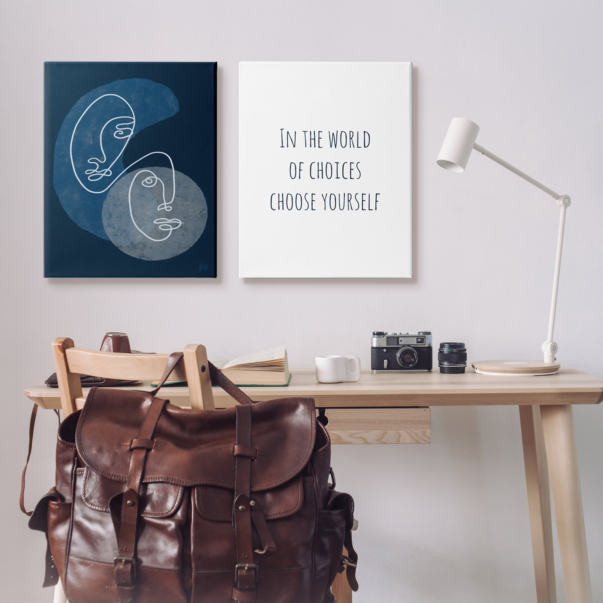 Stupell Indtries In The World Choose Yourself Phrase Two Faces,24 x 30,Design by Birch&Ink
