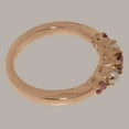 thumbnail image 4 of LBG British Made 10k Rose Gold Natural Pink Tourmaline & Cultured Pearl Womens band Ring - 33 size options - Size 7.75, 4 of 6