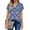 DBlue Pattern, variant on UVN Blouses for Women Summer Short Sleeve Work Shirts Dressy Casual V Neck Print Tops