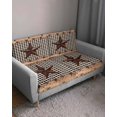 thumbnail image 3 of Texas Star Plaid Couch Cushion Covers Stretch, Washable Sofa Seat Covers Individual Seat Cushion Sofa Slipcovers Farmhouse Black Brown Texas Vintage Couch Cover Furniture Protector M-1PCS, 3 of 7