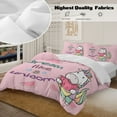 thumbnail image 6 of BlessLiving Pink Duvet Cover Set for Girls 3 Pieces Unicorn King Bedding Sets Cute Comforter Covers Set for Kids, 6 of 6