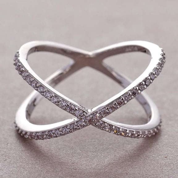 APIPEE Modern Promise Ring Anniversary For Women Ladies Sparkling Lightweight AAA Zircon Cubic Zirconia Ring Ideal Jewelry Gift Gift Box Included