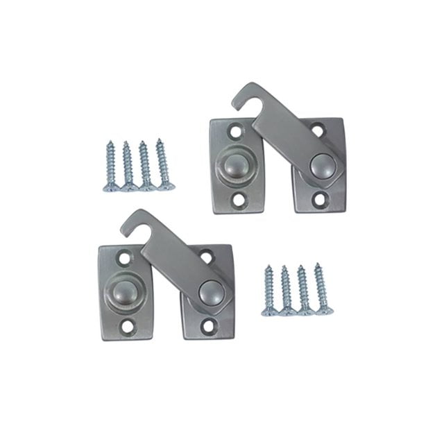 QCAA Solid Brass Shutter Bar Door Latch, 7/8" x 23/32", Satin Chrome