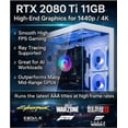 thumbnail image 2 of Gaming PC Desktop Xeon i7 E5 RTX 2080 Ti 11GB GDDR6, 16GB RAM, 512GB SSD + 1TB HDD, Wi-Fi 6, BT5.4, 800W PSU, Windows 11 W/ RGB Keyboard & Mouse, 2 of 12