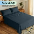 thumbnail image 4 of SONORO KATE Bed Sheets Set, 1800 Series Microfiber Deep Pocket 4 Pieces Luxury Soft Sheet Set, Full, Navy Blue, 4 of 8
