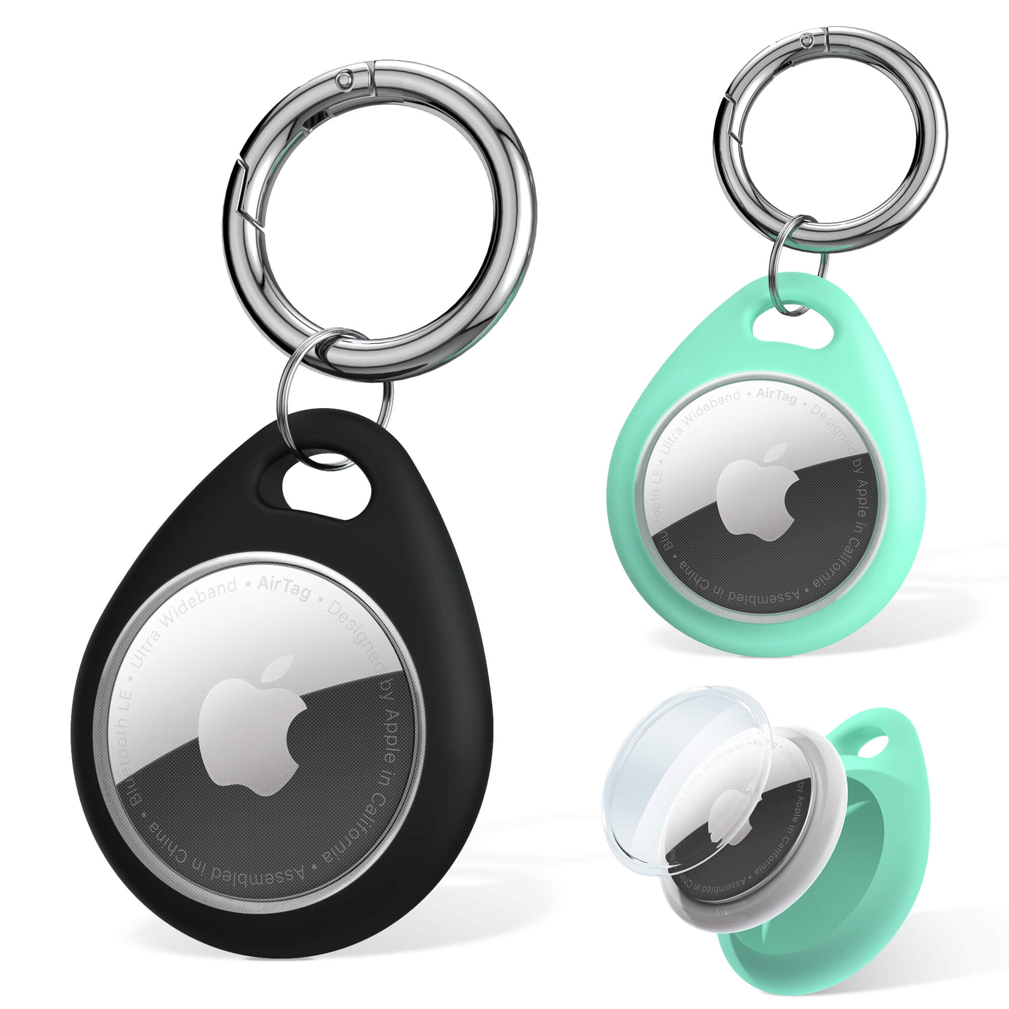Scratch-Resistant and Light-Weight Protective Keychain 2 Packs Compatible Protective Sleeve TPU Environmentally Friendly Material Suitable for Apple AirTag Blue AirTag not Included