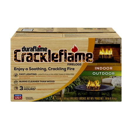 Duraflame Crackleflame 4.5lb 3-hr Indoor/ Outdoor Firelog - 4 (Best Logs For Log Cabin)
