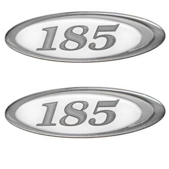 Bayliner Boat Raised Decal Emblems | 185 Bowrider Silver White (Pair)