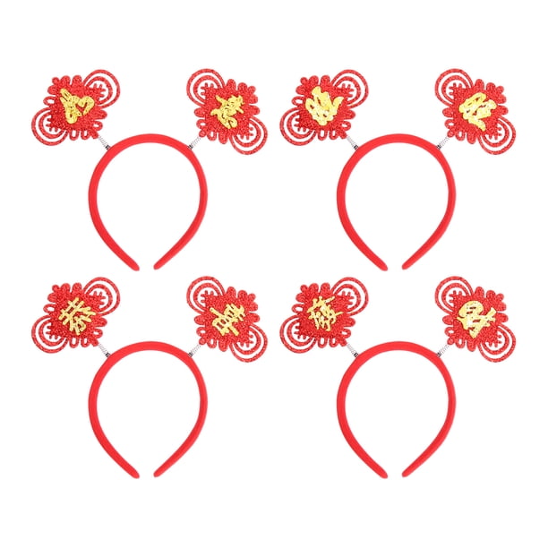 GOOHOCHY 4 piezas de diadema de año nuevo, diadema china, decoración para el cabello sin luz (estilo aleatorio)