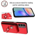 thumbnail image 6 of Compatible for Samsung Galaxy A15 Case with Card Holder, Wallet Case for Women Men with Rotation Finger Ring Stand, Accordion Style PU Leather Shockproof Case for Galaxy A15, Red, 6 of 7