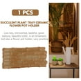 thumbnail image 2 of OUNONA Drainage Ceramic Planter Tray Flower Pot Drip Tray 16X7.5CM Brown, 2 of 8
