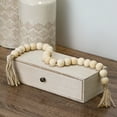thumbnail image 4 of Mainstays Indoor Oriental Minimalist Tabletop Home Décor Made of Wood Color White 1" Beads, 4 of 5