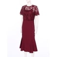 thumbnail image 4 of inlzdz Women Plus Size Mother of The Bride Dresses Elegant Embroidery Lace Cocktail Dress Wedding Ball Gowns 02 Burgundy 5XL, 4 of 9