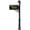 Black, variant on Lewiston Equine Mailbox Post System with decorative ornate base, horsehead finial and Gold Vinyl personalized numbers, Black