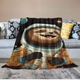 thumbnail image 2 of Shangniulu Sloth Throw Blanket Space Planet Universe Star Printed Print Blanket Soft Warm Cozy for Sofa Chair Bed Office Kids Adults Gift 50"x60", 2 of 6