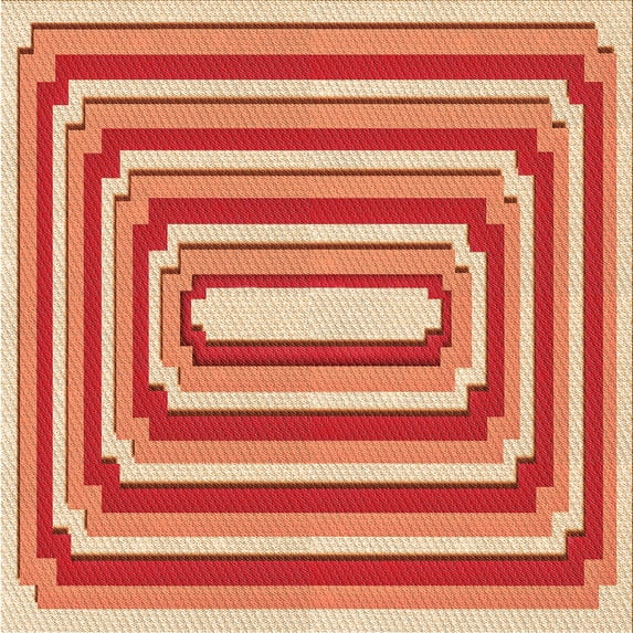 Ahgly Company Indoor Square Patterned Neon Red Area Rugs, 4' Square