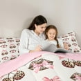 thumbnail image 4 of Feelyou Cartoon Bowknot Child Twin Bedding Sets 7-Piece, Leopard Print Cherry Bedding Comforter Set, Fashion Princess Bow Reversible Sheet Sets, Super Cozy Room Decor, 4 of 8