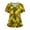Gold, variant on Women's Printed V-Neck Short Sleeve Overalls with Pockets, St. Patrick's Day Theme, Casual Work Uniform Top for Women,Green S
