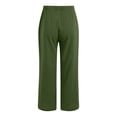 thumbnail image 5 of GEWSEY Women's Summer High Waisted Baggy Pants Casual Below Ankle Length Trouser Slacks with Pockets (Green, XXL), 5 of 5