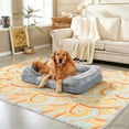 thumbnail image 3 of MeyJey 4'x 6' Shag Area Rug, Soft Fluffy Area Rugs for Kids Room Living Room Bedroom Decor Carpet, Orange, 3 of 7
