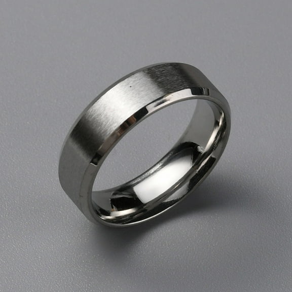 2 pc Matte style 304 Stainless Steel Wide Band Finger Rings for Women Men Plain Band Rings Stainless Steel color 6mm Inner Diameter: US Size 6 3/4(17.2mm)