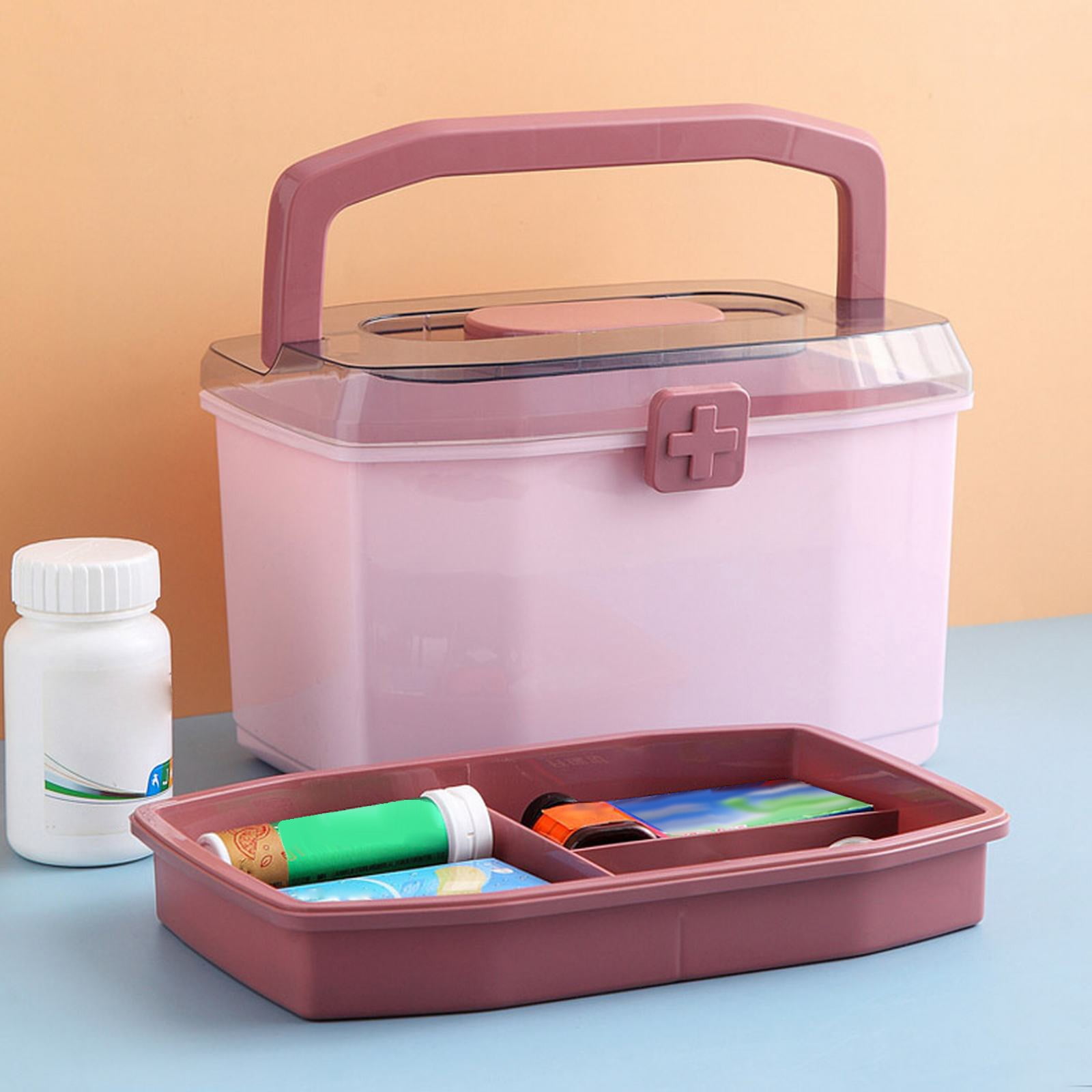 MOPOOR Medicine Storage Bag, Pill Bottle Organizer with Portable Pouch, Medication Bottle Organizer Empty with Shoulder Strap for Home Storage and Travel,Empty First Aid Kit for Home